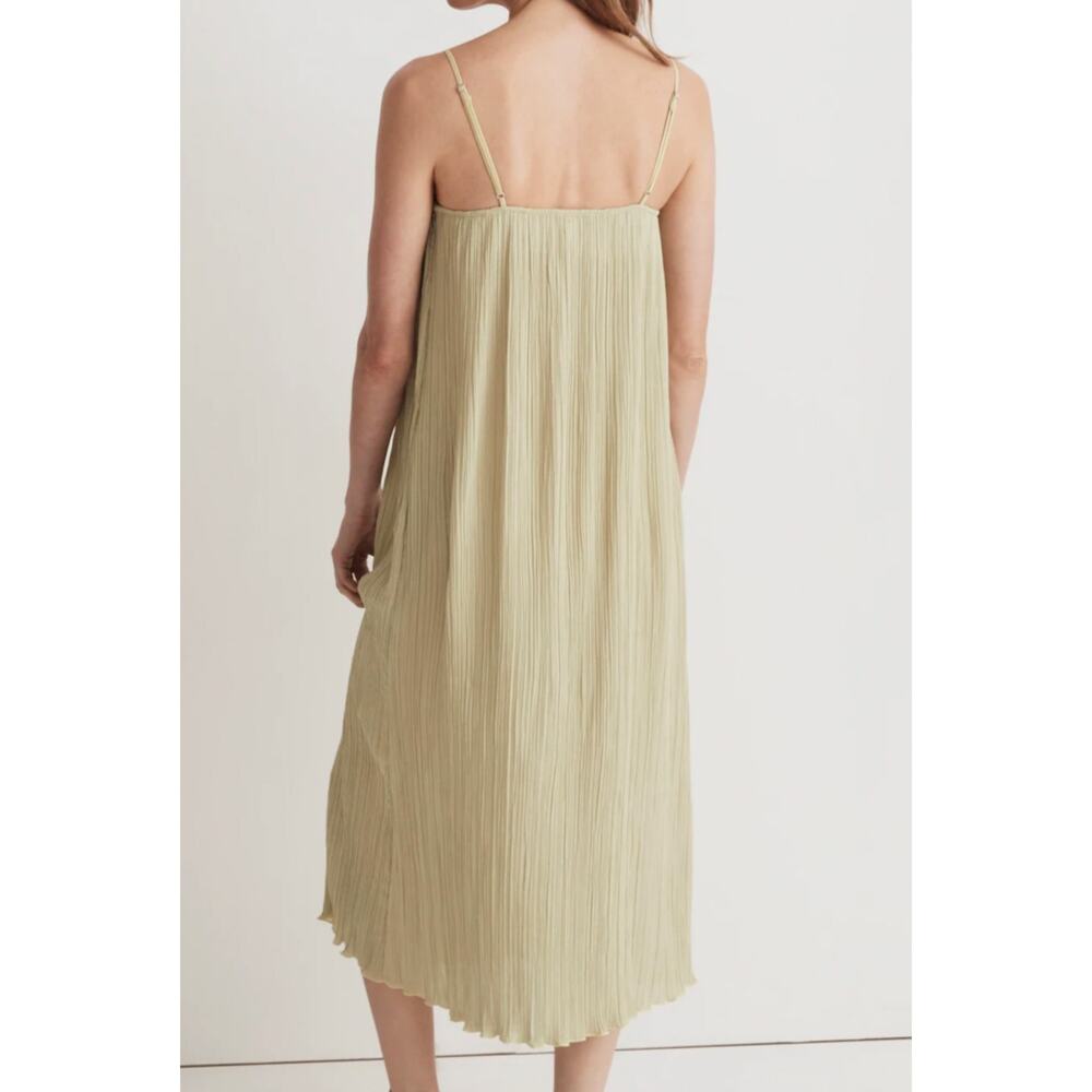 Green Olive Madewell The Goldie Midi Dress in Plissé 10 - Picture 12 of 12